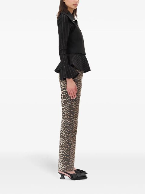 GANNI leopard-print trousers - Brown