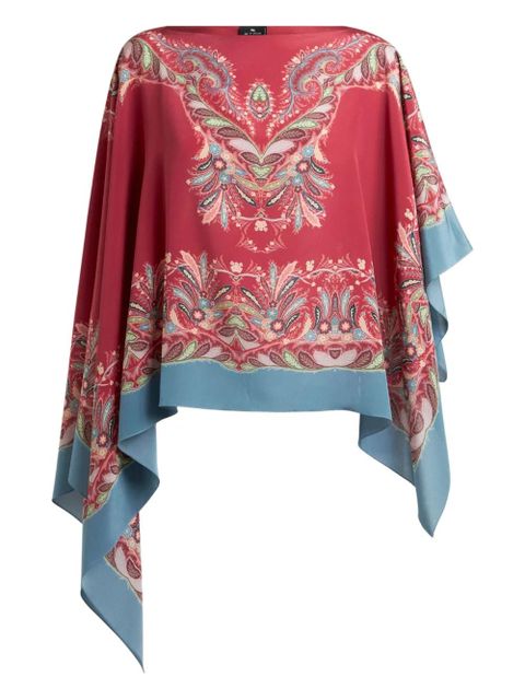 ETRO paisley-print asymmetric blouse - Red - zdjęcie produktu nr 1