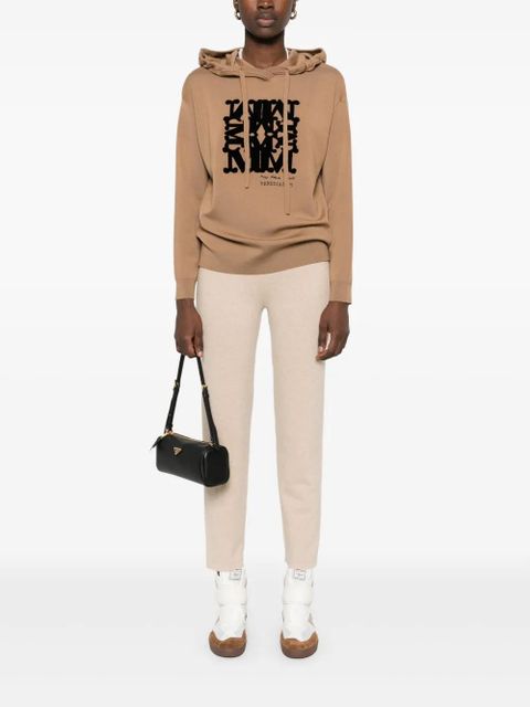 Max Mara flocked-logo hoodie - Brown