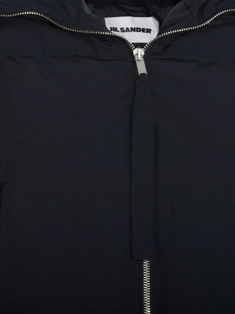 Jil Sander hooded zip coat - Black