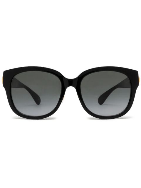 Gucci Eyewear logo-plaque round-frame sunglasses - Black - zdjęcie produktu nr 1