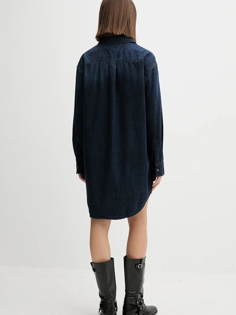 Tommy Jeans sukienka jeansowa kolor granatowy mini oversize DW0DW21650