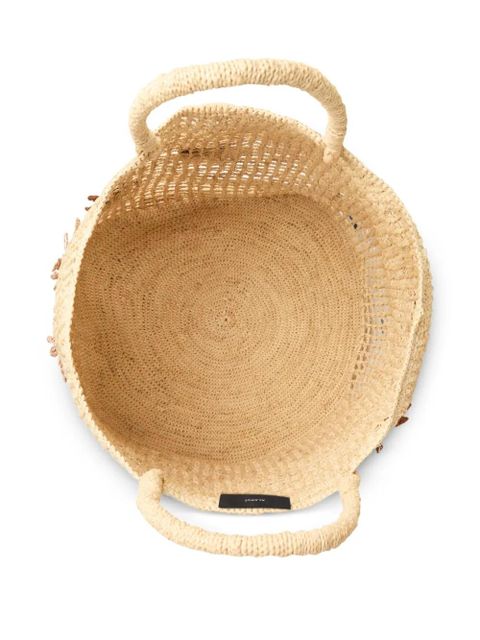 Alanui Where The Waves Begings palm-tree raffia tote bag - Neutrals