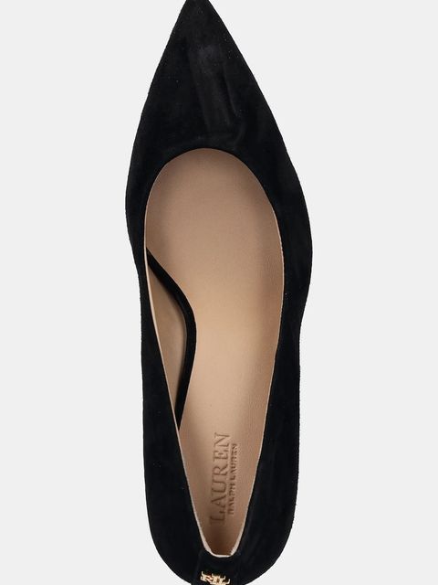 Lauren Ralph Lauren czółenka zamszowe Lanette Blkh kolor czarny na słupku 802967743001 - zdjęcie produktu nr 2