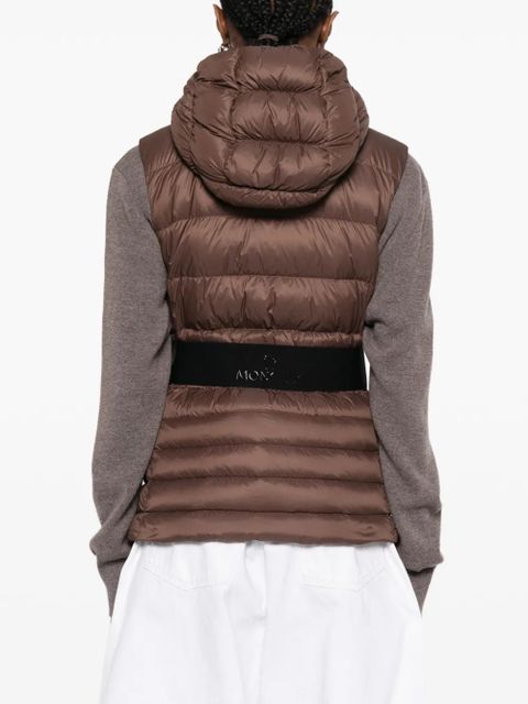 Moncler Melia hooded down gilet - Brown