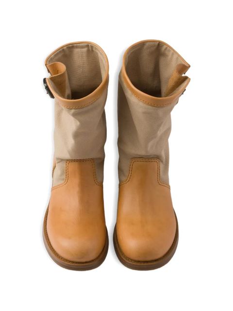 Prada leather and canvas boots - Neutrals - zdjęcie produktu nr 2