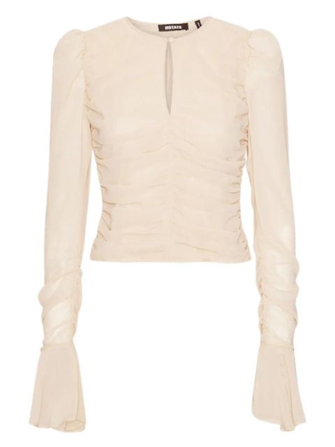 ROTATE BIRGER CHRISTENSEN puff-sleeve ruched top - Neutrals - zdjęcie produktu nr 1