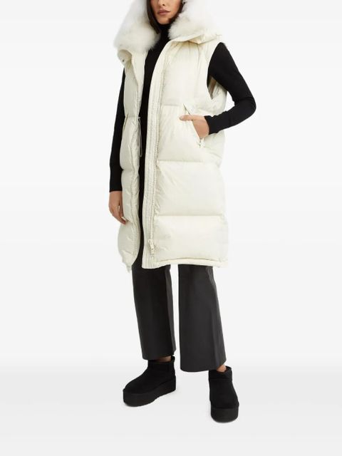 Yves Salomon detachable-hoodie gilet - White