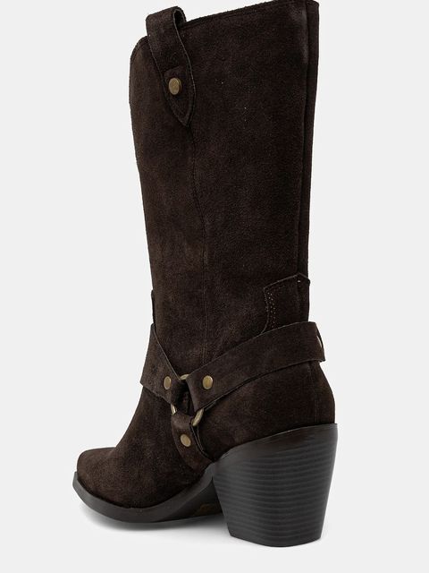 Answear.LAB kowbojki zamszowe kolor brązowy na słupku - zdjęcie produktu nr 2