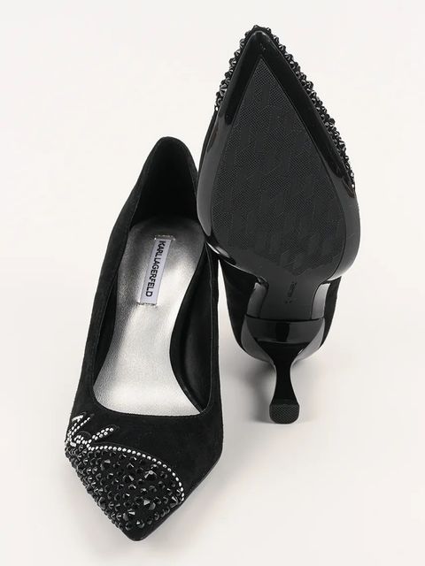 Karl Lagerfeld szpilki zamszowe SIENNA kolor czarny KL32712