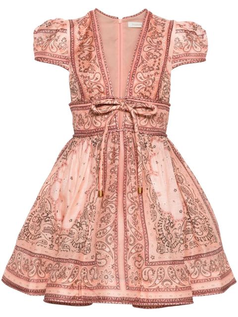 ZIMMERMANN Matchmaker bandana-print minidress - Pink - zdjęcie produktu nr 1