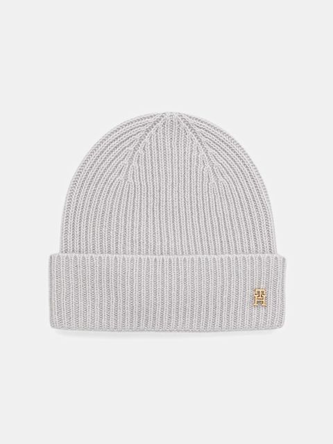 Tommy Hilfiger czapka kaszmirowa kolor szary AW0AW17772 - zdjęcie produktu nr 1