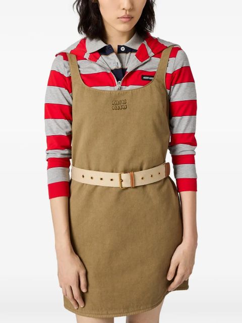 Miu Miu scoop-neck mini dress - Brown