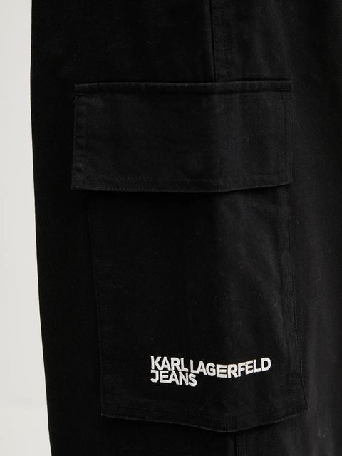 Karl Lagerfeld Jeans spodnie damskie kolor czarny szerokie high waist A3W10081