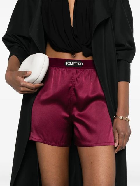 TOM FORD stretch-silk shorts - Red