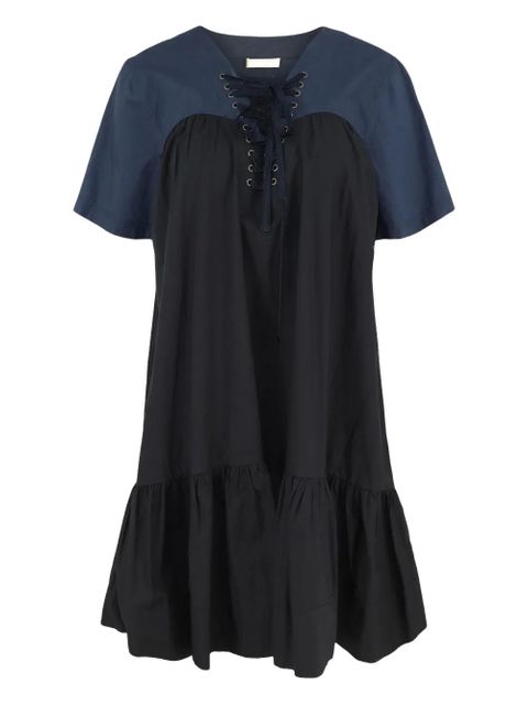 Ulla Johnson lace-up panelled mini dress - Black - zdjęcie produktu nr 1