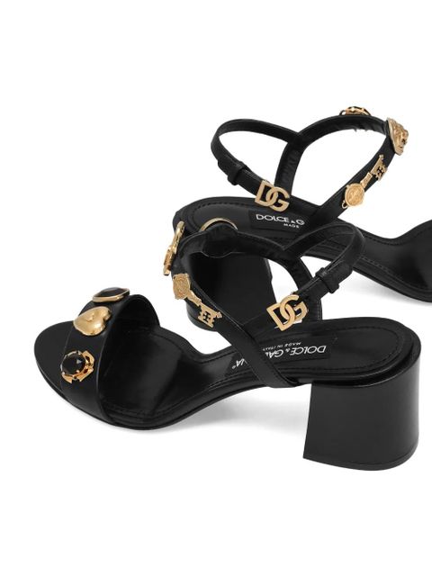 Dolce & Gabbana 60mm block-heel embellished sandals - Black