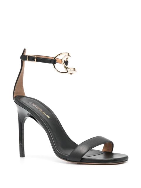 Off-White Pop Paperclip 105mm leather sandals - Black - zdjęcie produktu nr 2