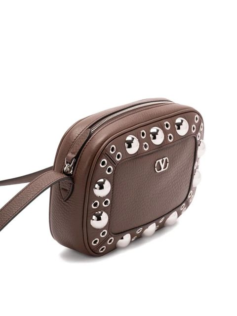 Valentino Garavani Nellcôte eyelet-embellished cross body bag - Brown