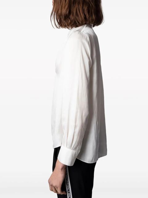 Zadig&Voltaire gathered-detail satin-weave blouse - White