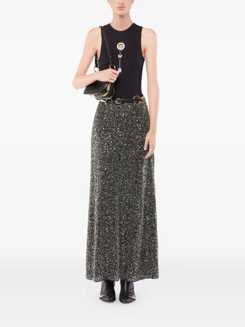 Rabanne sequin-embellished maxi skirt - Black