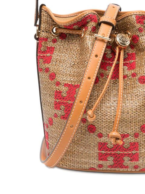 Tory Burch monogram-pattern bucket bag - Neutrals