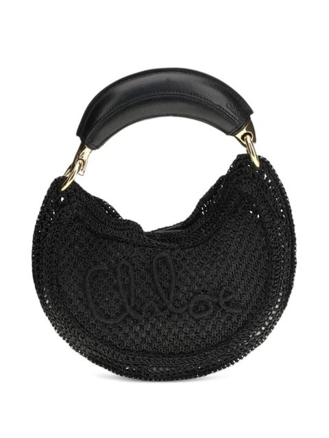 Chloé Summer Banana raffia logo mini bag - Black - zdjęcie produktu nr 1