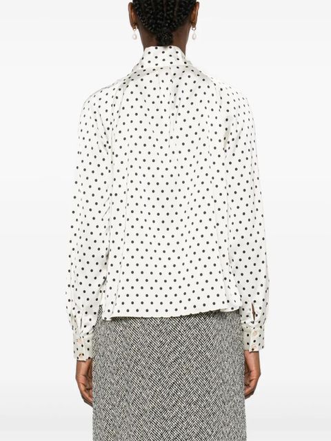 Self-Portrait polka-dot blouse - Neutrals