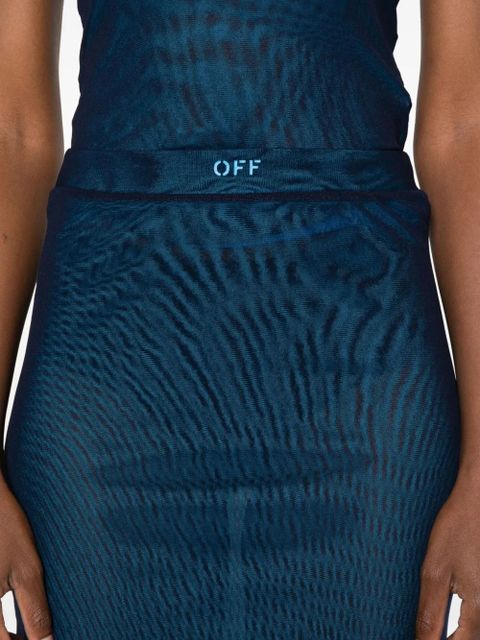 Off-White mesh midi skirt - Blue