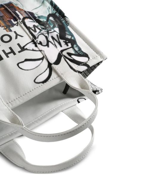 Marc Jacobs graphic print top handle tote bag - White