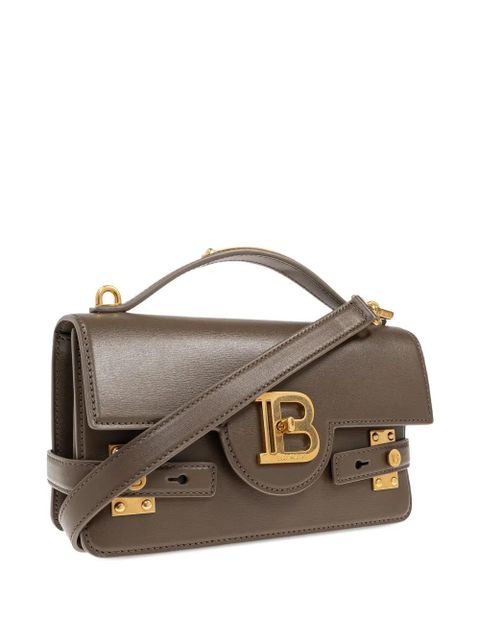 Balmain logo-plaque leather shoulder bag - Neutrals