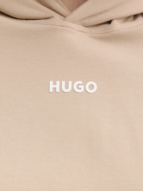 HUGO bluza lounge kolor beżowy z kapturem gładka 50490594