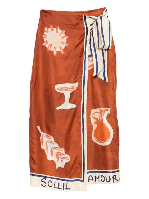 ALEMAIS printed midi skirt - Brown - zdjęcie produktu nr 1