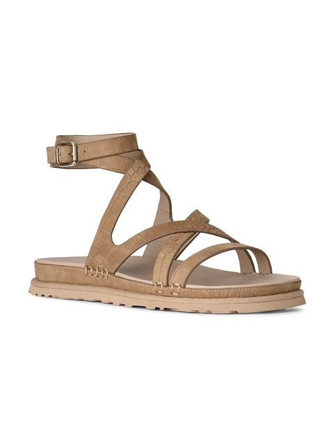 UGG sandały skórzane W Goldengaze Embossed Ankle Wrap - zdjęcie produktu nr 1