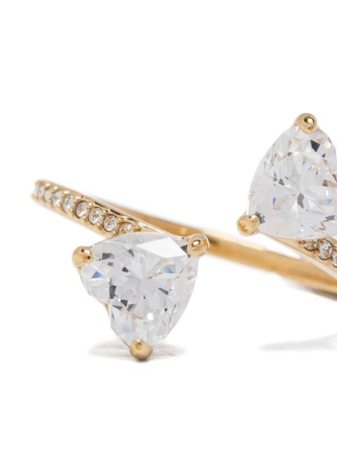 Swarovski crystal-embellished heart ring - Gold