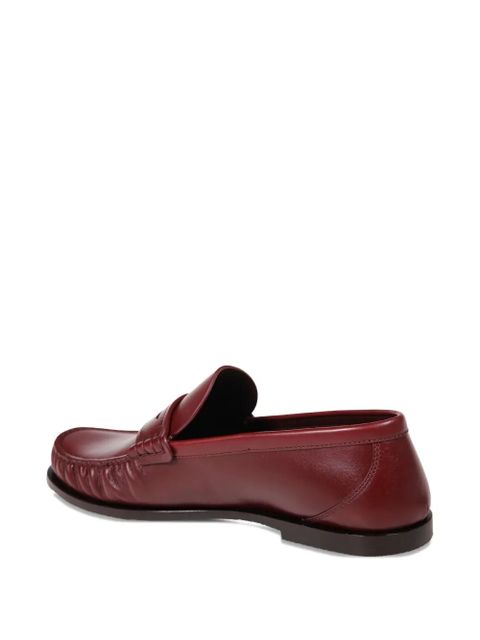 Saint Laurent Laurent logo-plaque leather loafers - Red