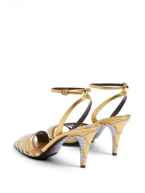 Valentino Garavani Ladycrush embellished sandals - Gold