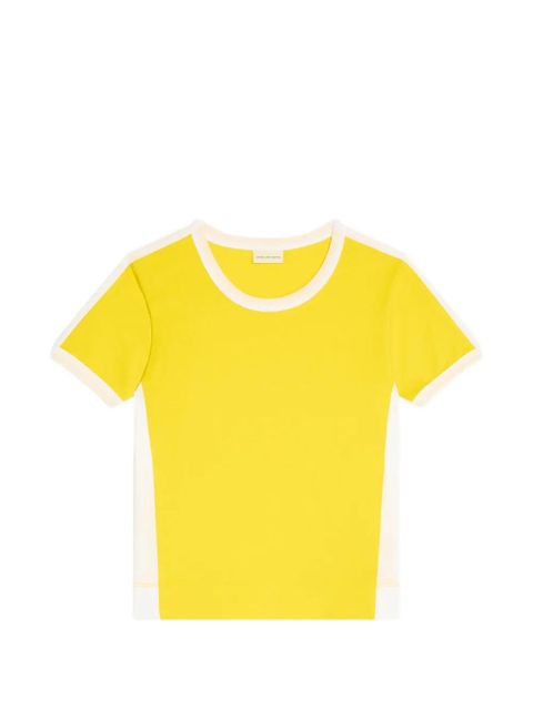 DRIES VAN NOTEN crew-neck panelled T-shirt - Yellow - zdjęcie produktu nr 1