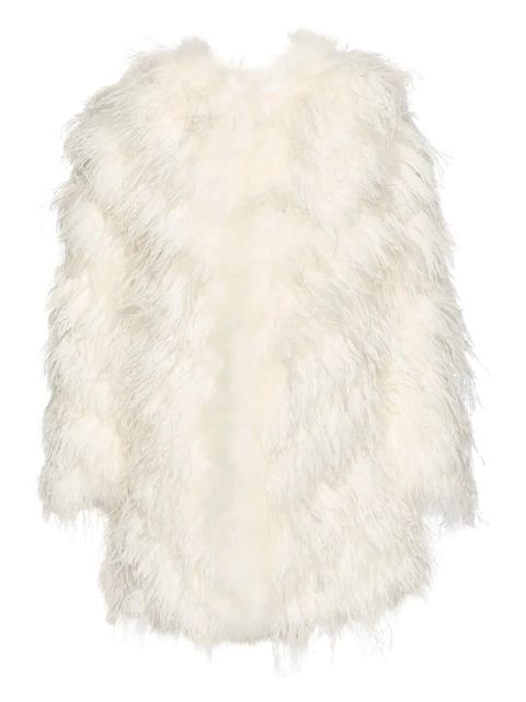 Yves Salomon feather long-sleeve coat - White - zdjęcie produktu nr 1