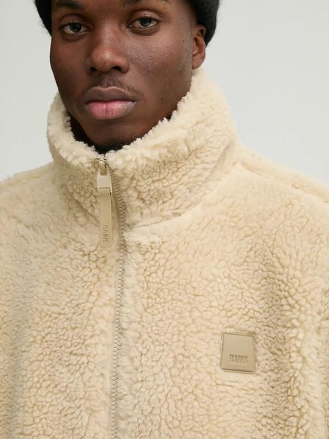 Rains kurtka Kofu Fleece Jacket T2 kolor beżowy przejściowa 19940-24