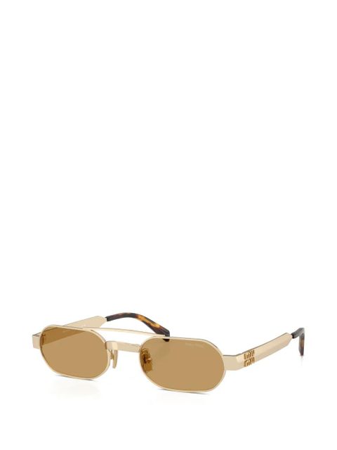 Miu Miu Eyewear geometric-frame sunglasses - Gold - zdjęcie produktu nr 2
