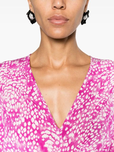 ISABEL MARANT Albini graphic-print midi dress - Pink