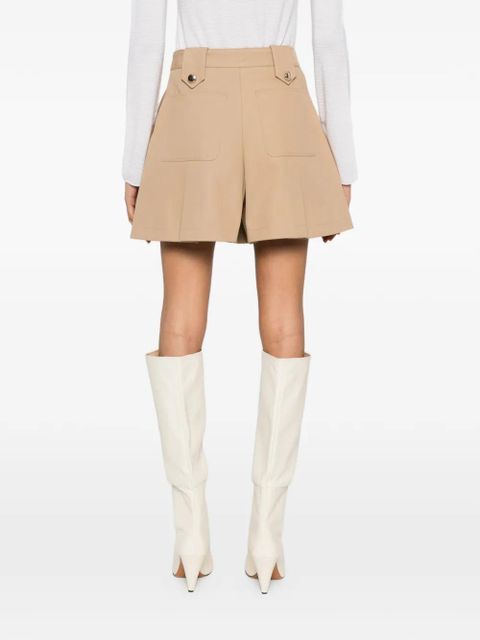 Maje pleated buttoned shorts - Neutrals