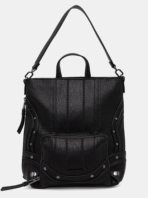 Desigual plecak EMBRO PATCH PRETORIA damski kolor czarny mały 25WAKP24 - zdjęcie produktu nr 1