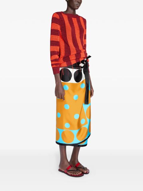 DRIES VAN NOTEN intarsia-stripes sweater - Red