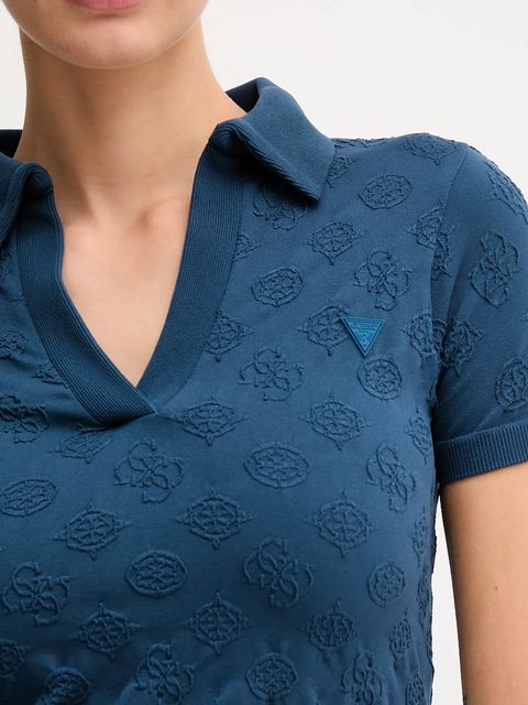 Guess polo PEONY damski kolor niebieski V5YP10 Z3OA0