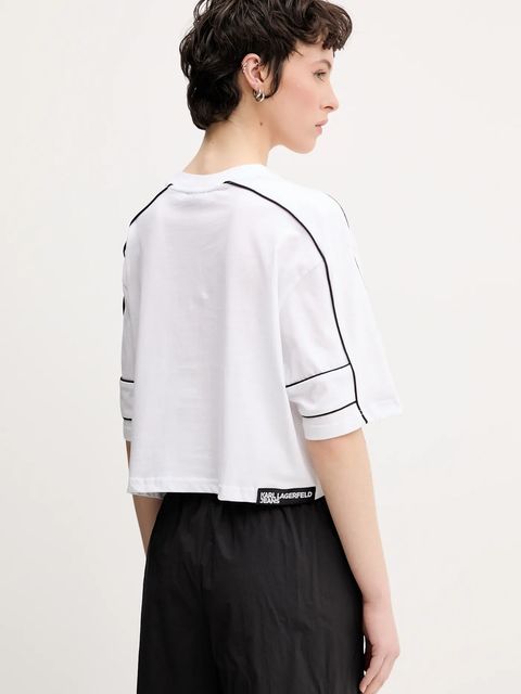 Karl Lagerfeld Jeans t-shirt bawełniany damski kolor biały A2W17028