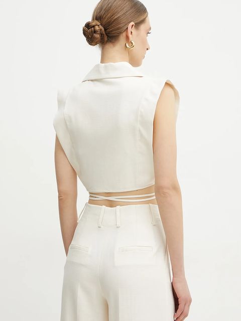 Simona Corsellini kamizelka kolor beżowy jednorzędowa P25CPTO005