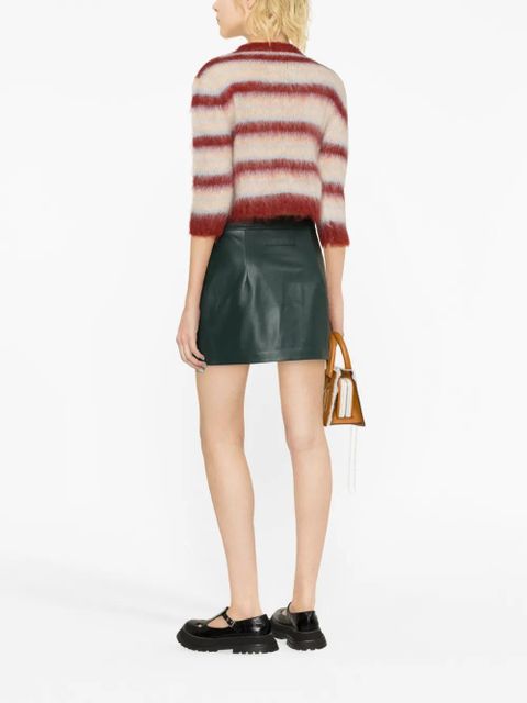 Marni high-waist mini leather skirt - Green - zdjęcie produktu nr 2