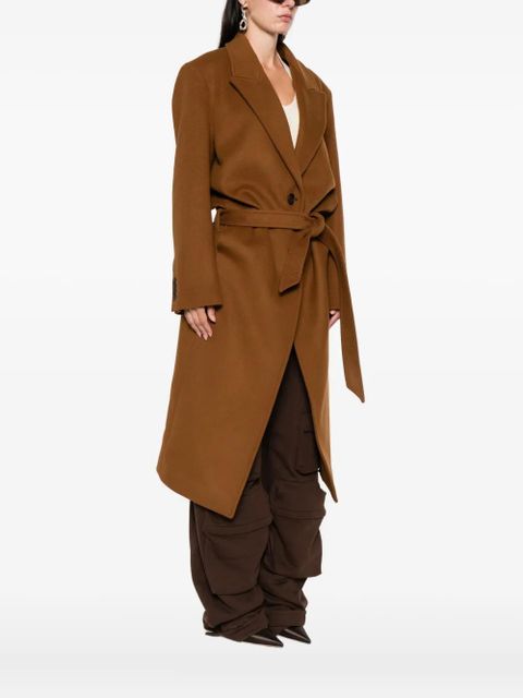 The Attico single-breasted belted coat - Brown - zdjęcie produktu nr 2